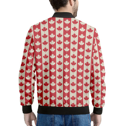 Canadian Maple Leaf Pattern Print Men's Bomber Jacket