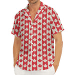 Canadian Maple Leaf Pattern Print Men's Deep V-Neck Shirt