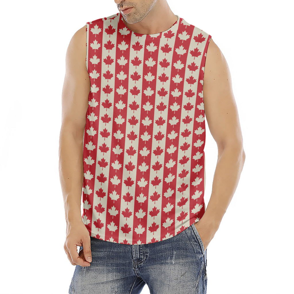 Canadian Maple Leaf Pattern Print Men's Fitness Tank Top