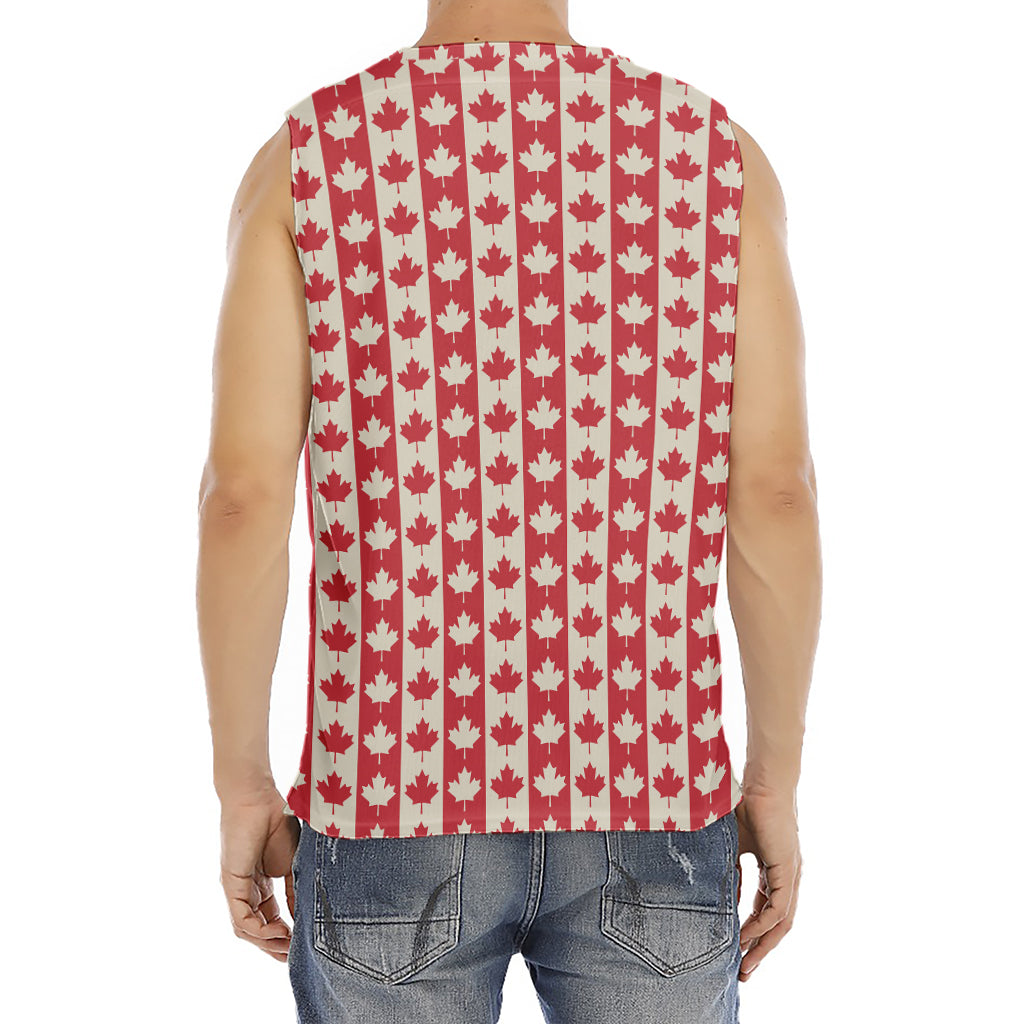 Canadian Maple Leaf Pattern Print Men's Fitness Tank Top