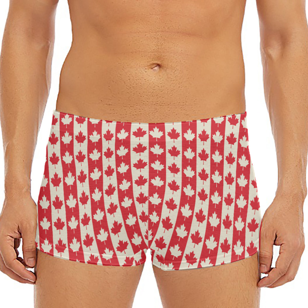 Canadian Maple Leaf Pattern Print Men's Short Boxer Briefs