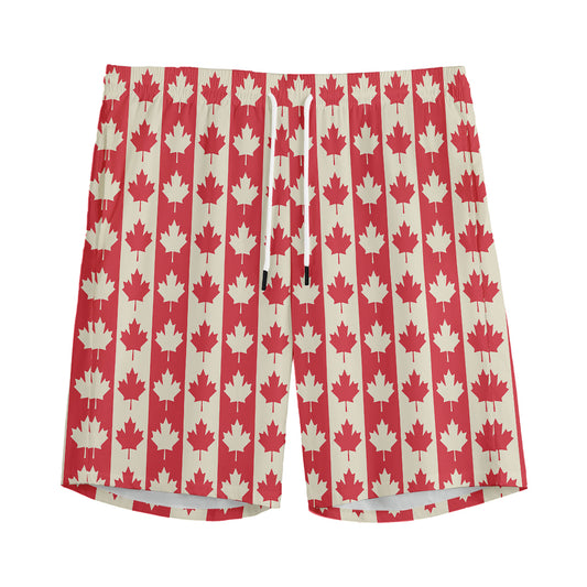Canadian Maple Leaf Pattern Print Men's Sports Shorts