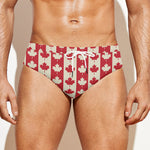 Canadian Maple Leaf Pattern Print Men's Swim Briefs