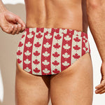 Canadian Maple Leaf Pattern Print Men's Swim Briefs