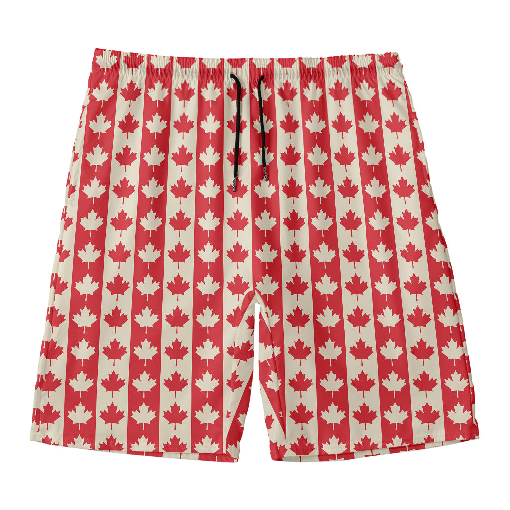 Canadian Maple Leaf Pattern Print Men's Swim Trunks