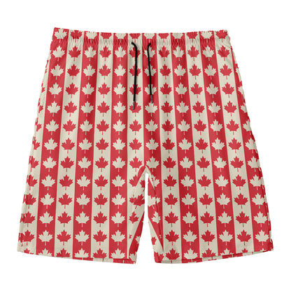Canadian Maple Leaf Pattern Print Men's Swim Trunks