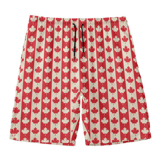 Canadian Maple Leaf Pattern Print Men's Swim Trunks