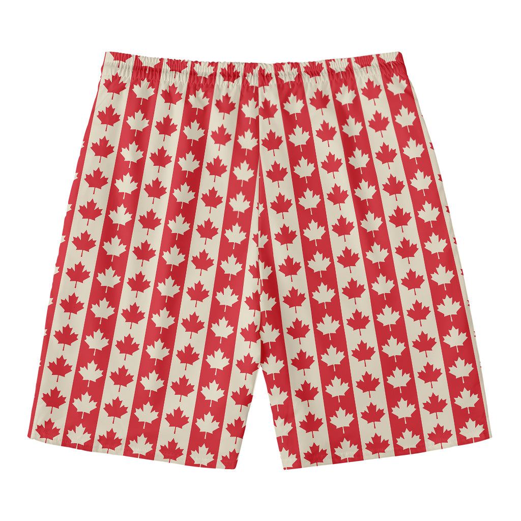 Canadian Maple Leaf Pattern Print Men's Swim Trunks