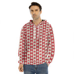 Canadian Maple Leaf Pattern Print Men's Velvet Pullover Hoodie