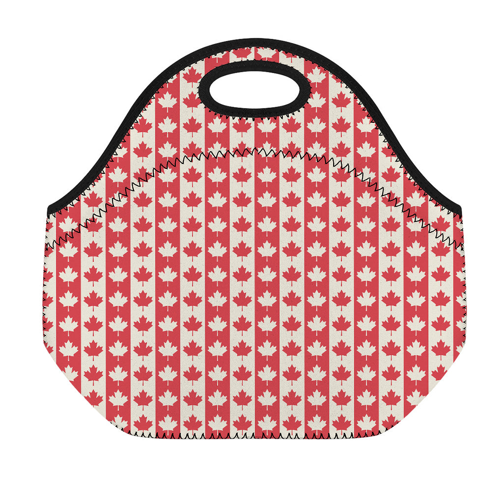 Canadian Maple Leaf Pattern Print Neoprene Lunch Bag