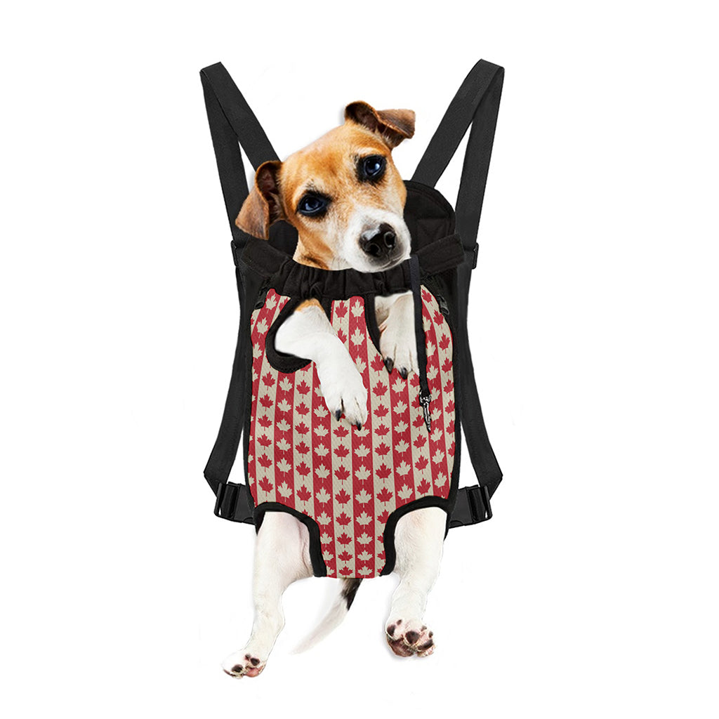 Canadian Maple Leaf Pattern Print Pet Carrier Backpack