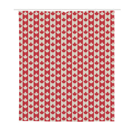 Canadian Maple Leaf Pattern Print Polyester Shower Curtain