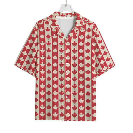 Canadian Maple Leaf Pattern Print Rayon Hawaiian Shirt