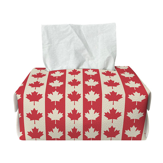 Canadian Maple Leaf Pattern Print Rectangle Tissue Box Cover