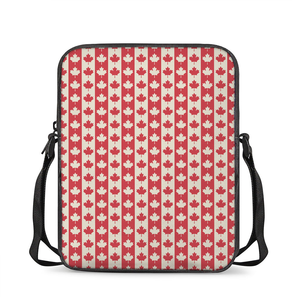 Canadian Maple Leaf Pattern Print Rectangular Crossbody Bag
