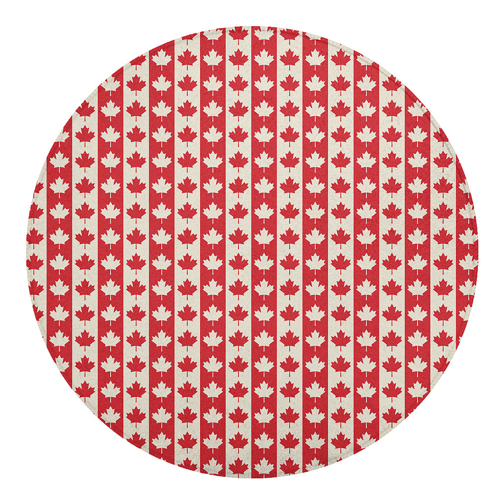 Canadian Maple Leaf Pattern Print Round Blanket