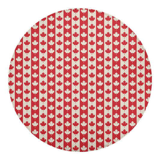 Canadian Maple Leaf Pattern Print Round Blanket
