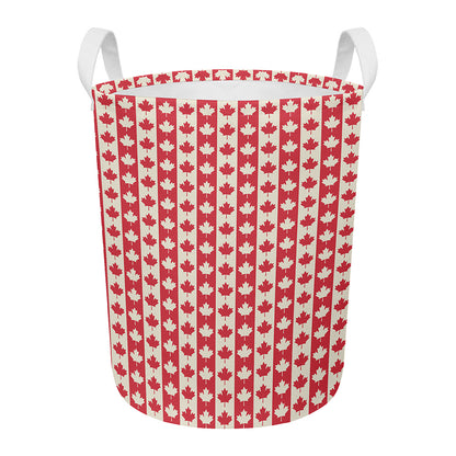 Canadian Maple Leaf Pattern Print Round Laundry Basket