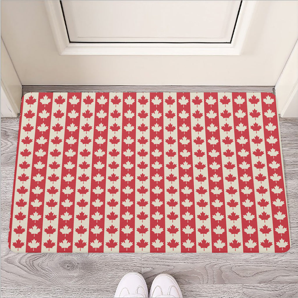 Canadian Maple Leaf Pattern Print Rubber Doormat