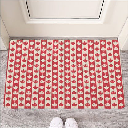 Canadian Maple Leaf Pattern Print Rubber Doormat