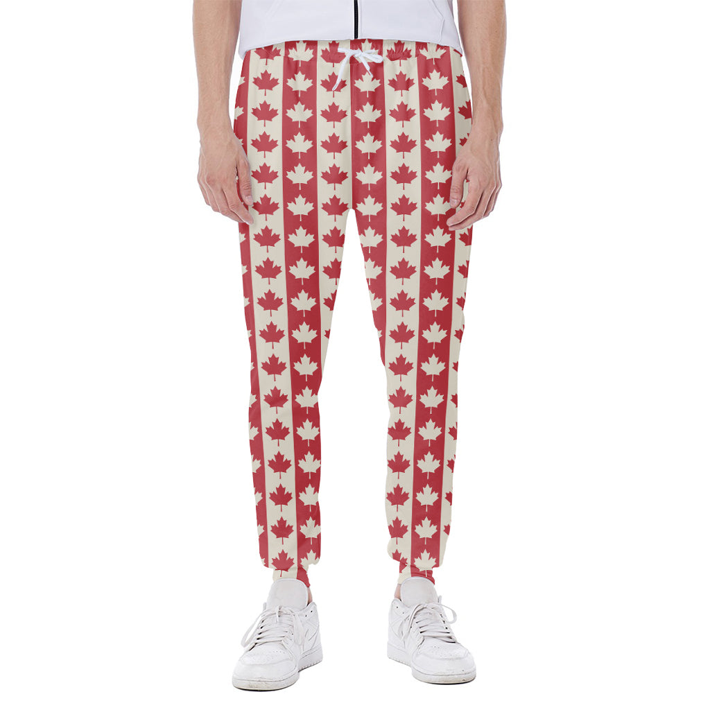 Canadian Maple Leaf Pattern Print Scuba Joggers