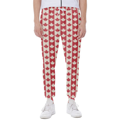 Canadian Maple Leaf Pattern Print Scuba Joggers