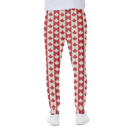 Canadian Maple Leaf Pattern Print Scuba Joggers