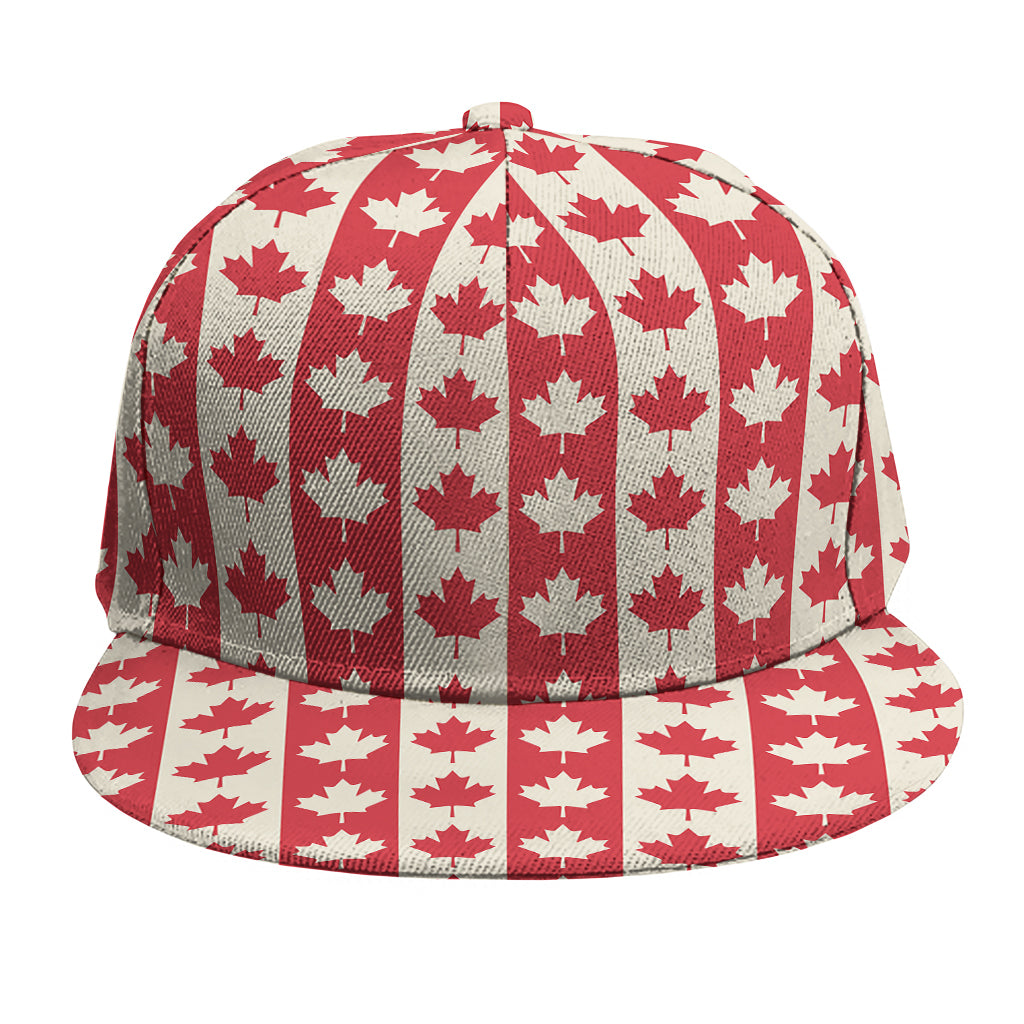Canadian Maple Leaf Pattern Print Snapback Cap
