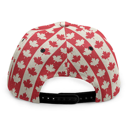 Canadian Maple Leaf Pattern Print Snapback Cap