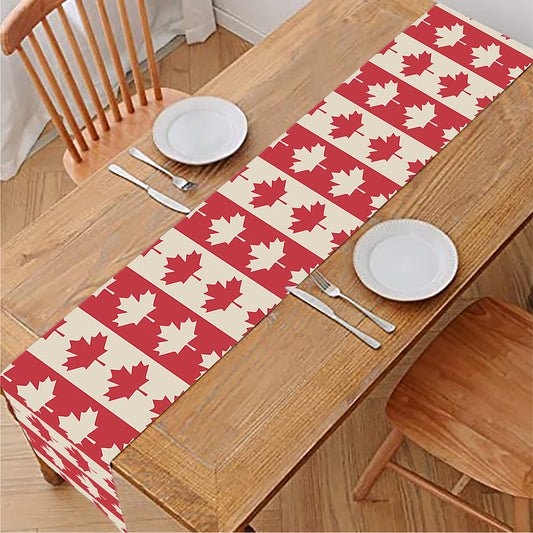 Canadian Maple Leaf Pattern Print Table Runner