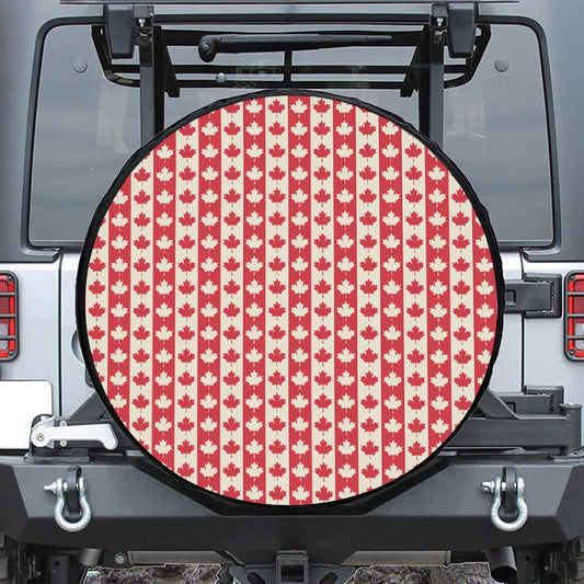 Canadian Maple Leaf Pattern Print Tire Cover