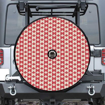 Canadian Maple Leaf Pattern Print Tire Cover With Camera Hole