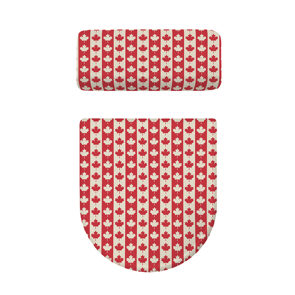 Canadian Maple Leaf Pattern Print Toilet Lid And Tank Cover Set