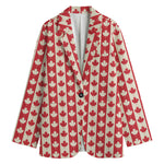 Canadian Maple Leaf Pattern Print Women's Cotton Blazer