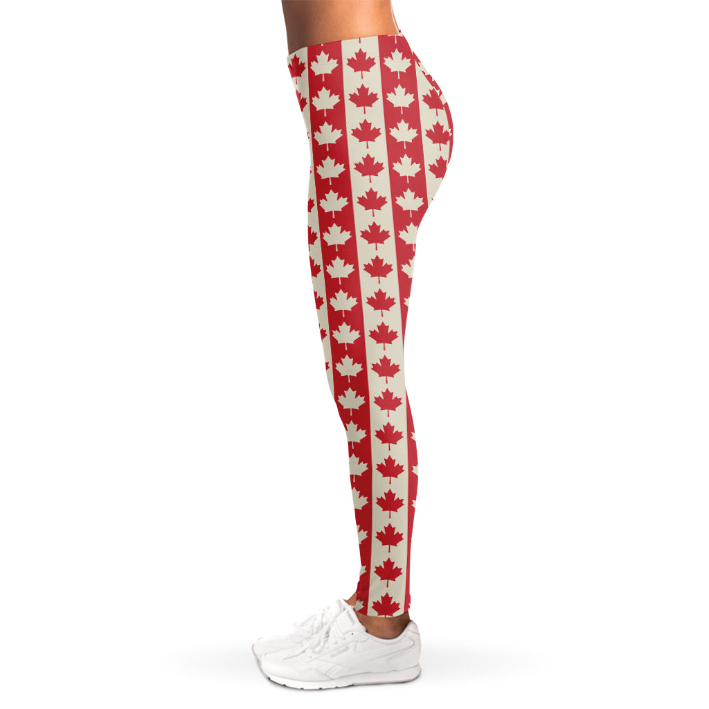 Canadian Maple Leaf Pattern Print Women's Leggings