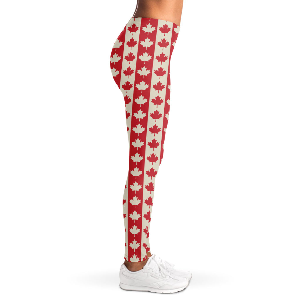 Canadian Maple Leaf Pattern Print Women's Leggings