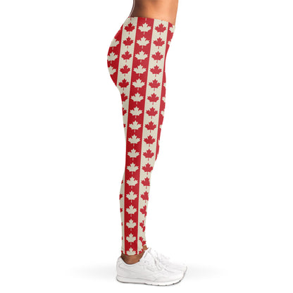 Canadian Maple Leaf Pattern Print Women's Leggings
