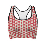 Canadian Maple Leaf Pattern Print Women's Sports Bra