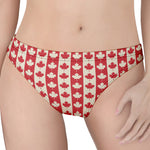 Canadian Maple Leaf Pattern Print Women's Thong