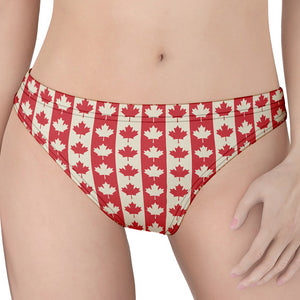 Canadian Maple Leaf Pattern Print Women's Thong