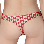 Canadian Maple Leaf Pattern Print Women's Thong