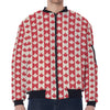 Canadian Maple Leaf Pattern Print Zip Sleeve Bomber Jacket