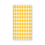 Canary Yellow And White Gingham Print Baby Crib Sheet
