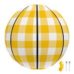 Canary Yellow And White Gingham Print Basketball