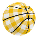 Canary Yellow And White Gingham Print Basketball