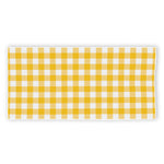 Canary Yellow And White Gingham Print Beach Towel