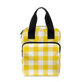 Canary Yellow And White Gingham Print Bible Tote Bag
