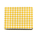Canary Yellow And White Gingham Print Bifold Wallet