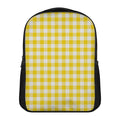 Canary Yellow And White Gingham Print Casual Backpack