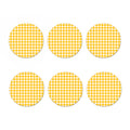Canary Yellow And White Gingham Print Coaster Set